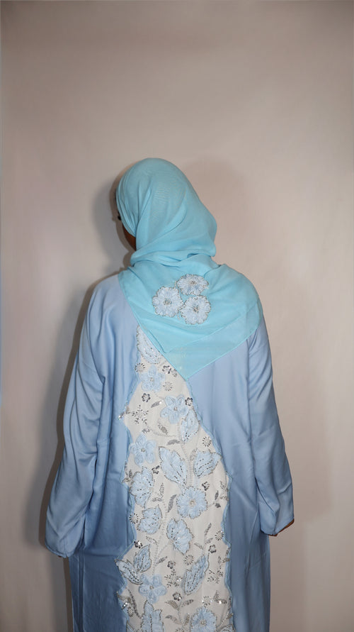 Faiza's floral Abaya